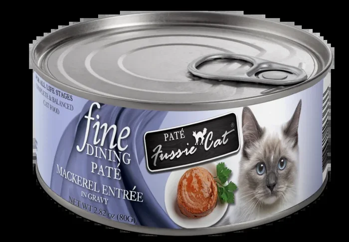 Fussie Cat Fine Dining – Pate – Mackerel Entree in Gravy Canned Cat Food