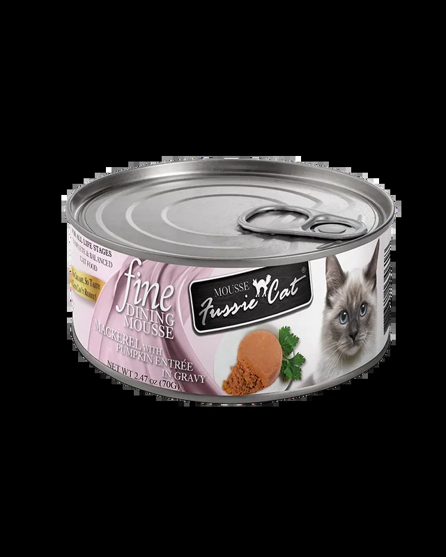 Fussie Cat Fine Dining Mousse Mackerel with Pumpkin Wet Cat Food 2.8oz