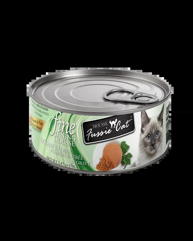 Fussie Cat Fine Dining Mousse Oceanfish with Pumpkin Wet Cat Food 2.8oz