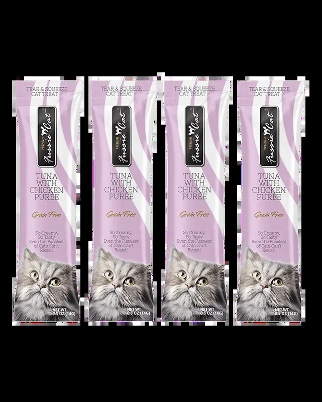 Fussie Cat Tuna with Chicken Puree Cat Treats (4 Pack)