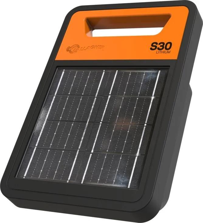 Gallagher S30 Lithium Solar Fence Energizer – 20 Mile / 60 Acre, Portable