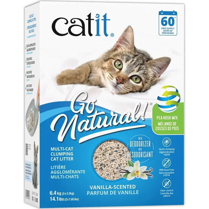 Go Natural Multi-Cat Clumping Cat Litter, Vanilla-Scented, 6.4 kg