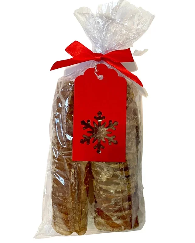 GoBelly’s Holiday Beef Trachea Dog Chews – 6″ Natural Tubes (2-Pack, Gift-Ready)
