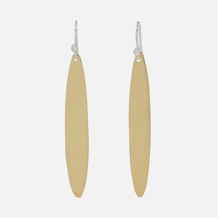 Gold-Dipped Oval Earrings