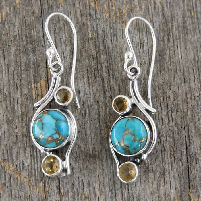 Golden Sky Turquoise Earrings