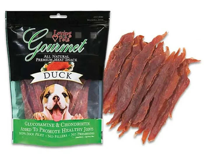Gourmet Duck Filet Strips Dog Treats with Glucosamine & Chondroiton