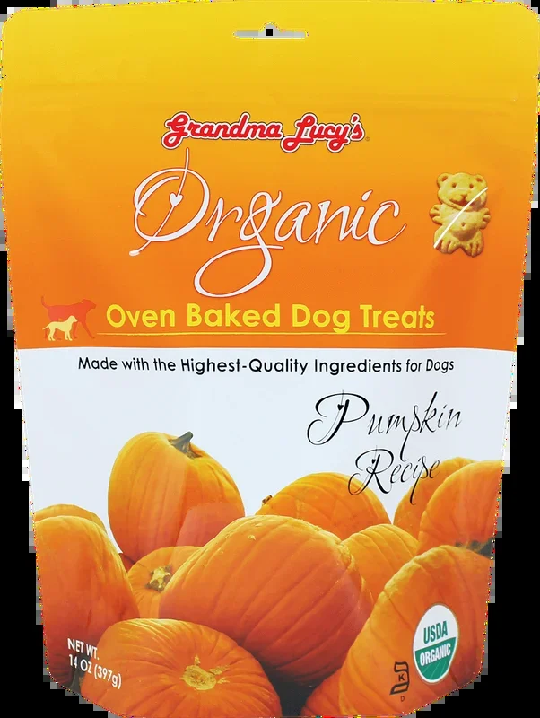 GRANDMA LUCY’S ORGANIC OVEN BAKED PUMPKIN FLAVOR DOG TREATS 14oz