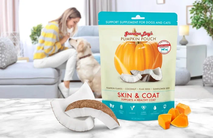 Grandma Lucy’s Pumpkin Pouch Skin & Coat Dog & Cat Supplement, 6-oz