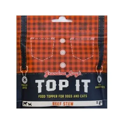 Grandma Lucy’s Top It Beef Stew Freeze Dried Dog and Cat Food Topper 4 oz
