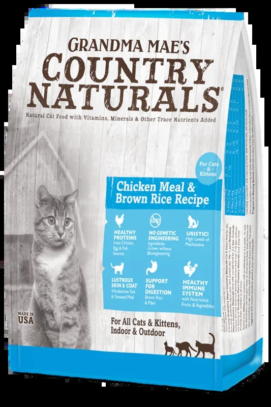 Grandma Mae’s Country Naturals Chicken Meal & Brown Rice Recipe Dry Food for Cats & Kittens
