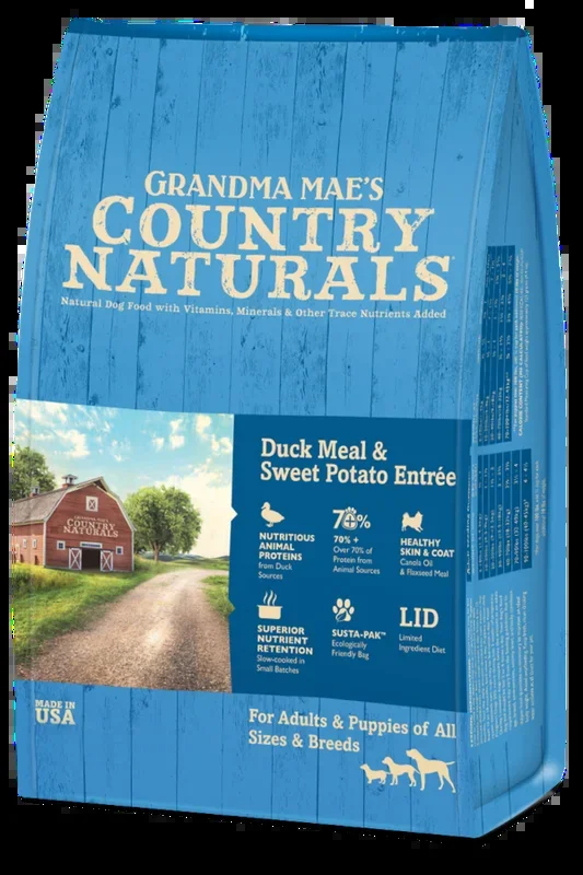 Grandma Mae’s Country Naturals Duck Meal & Sweet Potato Entrée Dry Dog Food