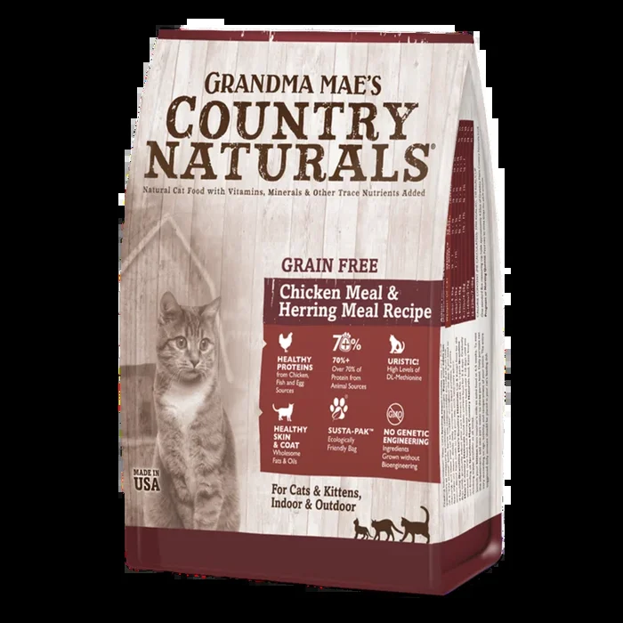Grandma Mae’s Country Naturals Grain Free Dry Cat Food – Chicken & Herring – 12lb Bag
