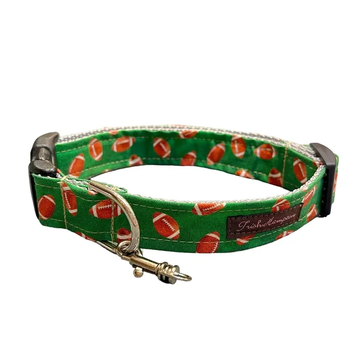 Green Football Dog Collar – 1033