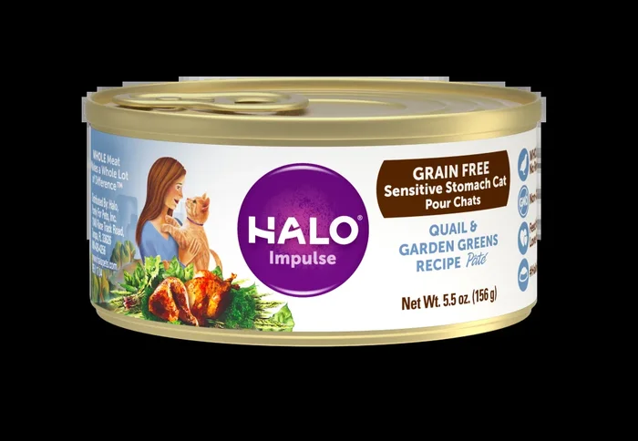 Halo Holistic Sensitive Stomach Grain Free Quail & Garden Greens Pate Canned Cat Food