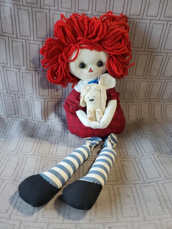 Hand Made Raggedy Anne Style Doll