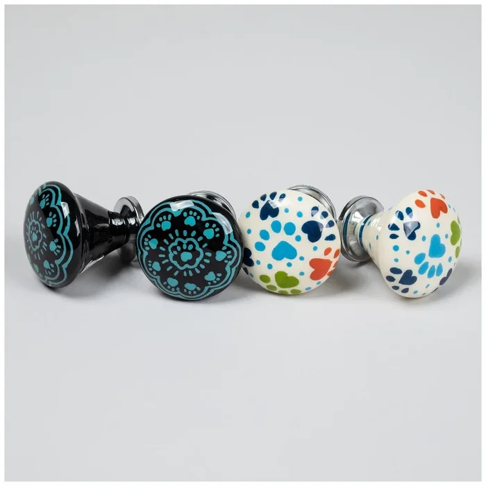 Hand Painted Iron Knobs – Set of 2