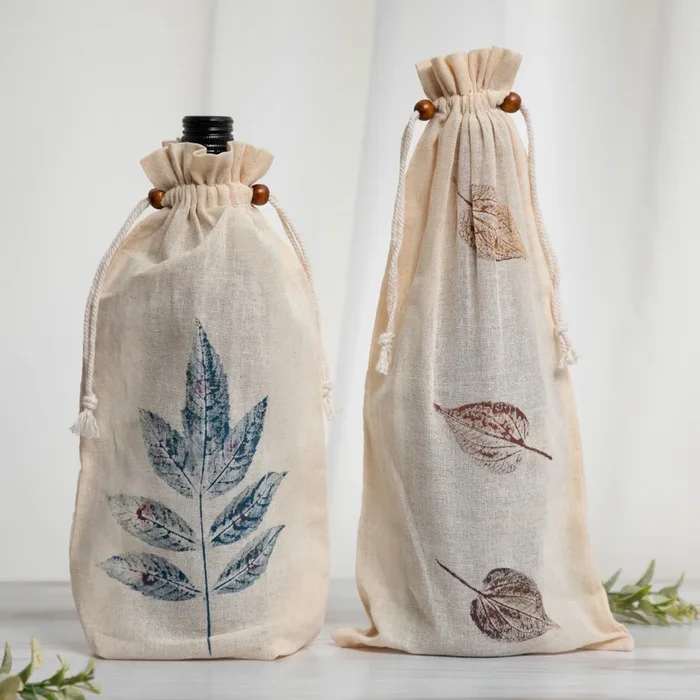Handmade Cotton Wine Bag – Set of 2