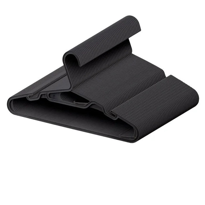 Hangers 50 Pack, Clothes Hangers, Durable Flexible Plastic Hangers with Shoulder Grooves & Accessory Hooks, Black