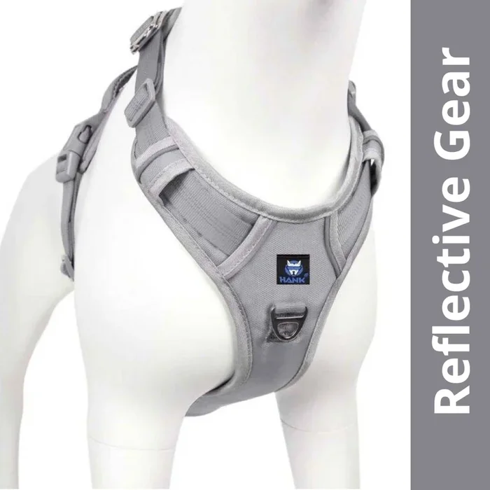 Hank 3M Reflective Harness for Puller Dogs (Grey)