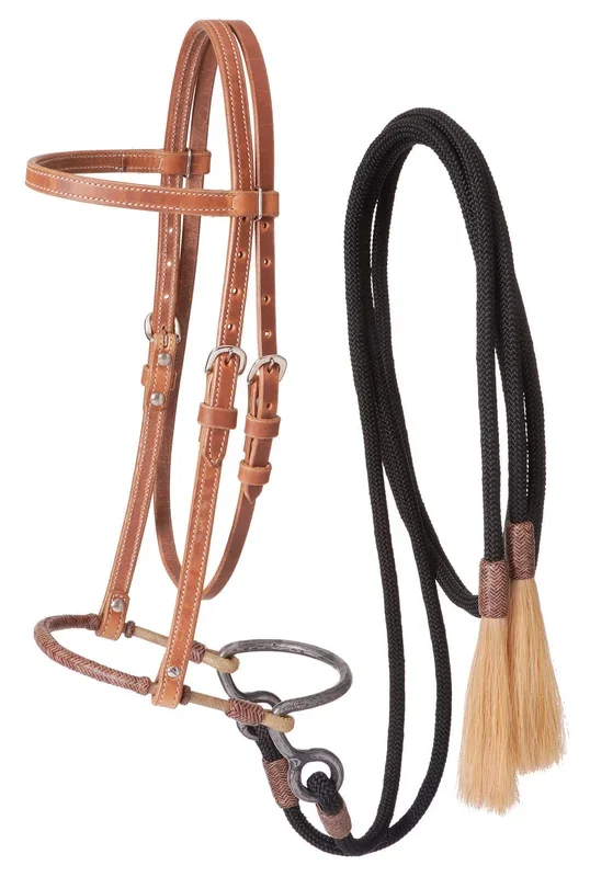 Harness Leather Headstall with Training Bosal