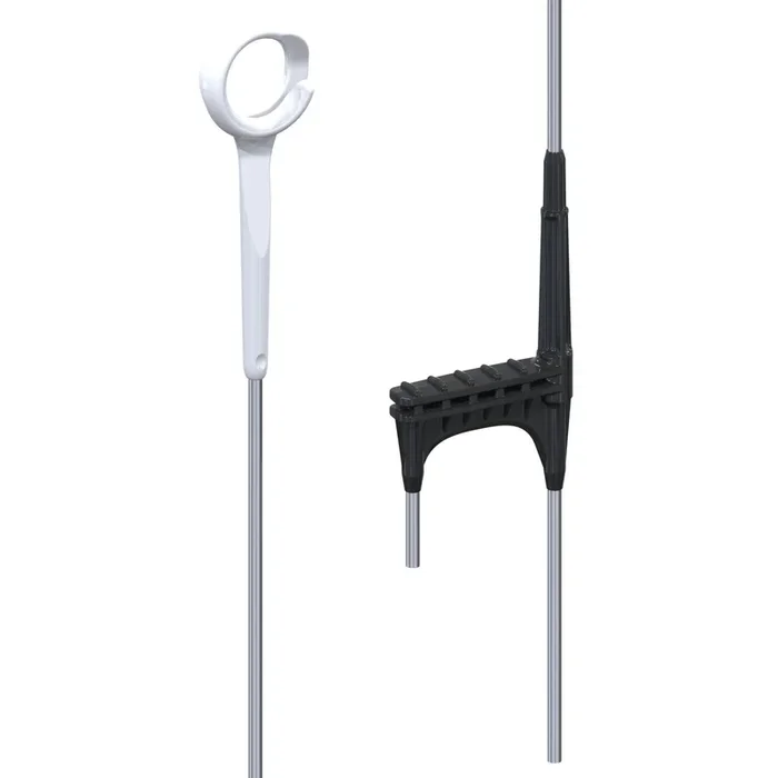 Heavy-Duty Ring Top Electric Fence Post – 33.5″L, 850mm Ring Top, 7mm Steel Shaft, White