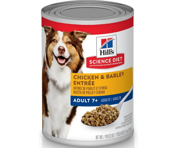 Hill’s Science Diet – All Breeds, Adult Dog 7+ Years Old Chicken & Barley Entree Canned Dog Food