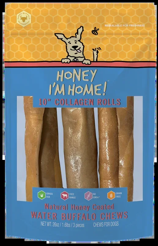 Honey I’m Home Buffalo Collagen Rolls Dog Treats