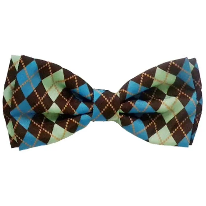 Huxley & Kent – Teal Argyle Bow Tie