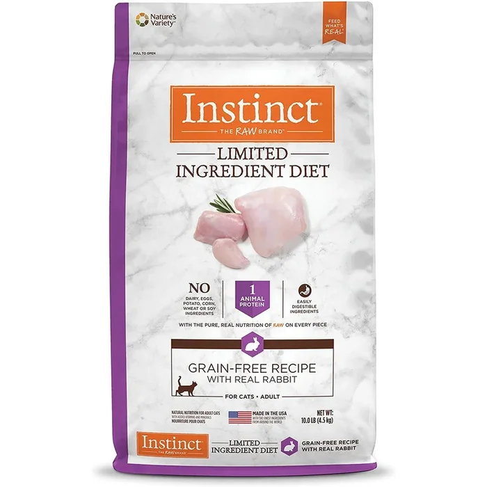 Instinct Limited Ingredient Diet Dry Cat Food – Real Rabbit – 10lb Bag