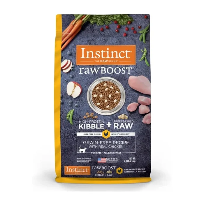 Instinct Raw Boost Healthy Weight Raw + Kibble Dry Cat Food – Chicken – 10lb Bag