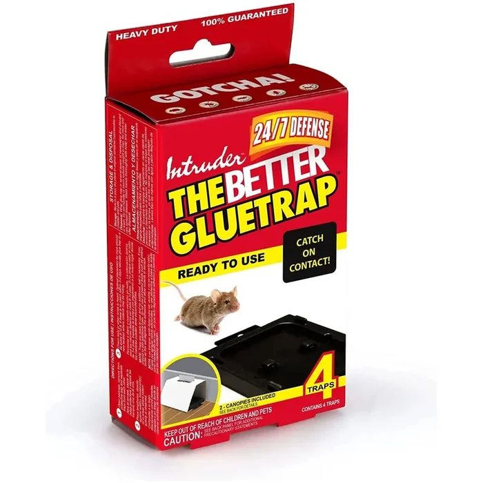 Intruder The Better mouse rodent Glue Trap Small, Black 4-Pack