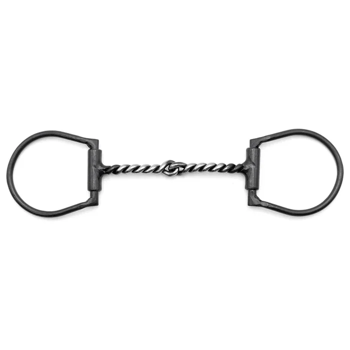 Jeffers Black Steel Offset Dee Horse Bit, Snaffle Mouth