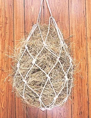 Jeffers Cotton Slow Feeder 2″ x 2″ Hay Net, Holds 1/4 Bale