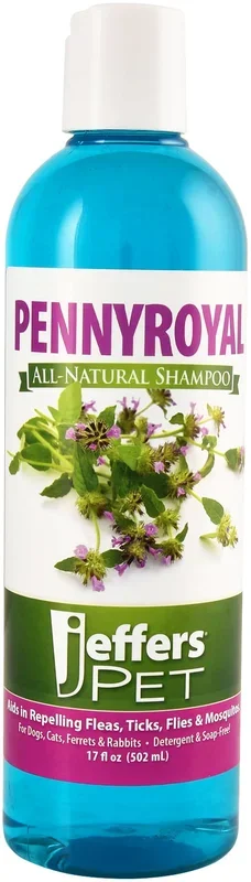 Jeffers Natural Flea & Tick Pennyroyal Pet Shampoo – Aids in Repelling Fleas, Ticks, Flies & Mosquitos