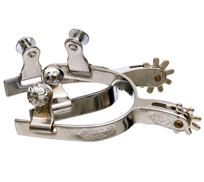 Jeffers Youth Engraved Spurs, Pair