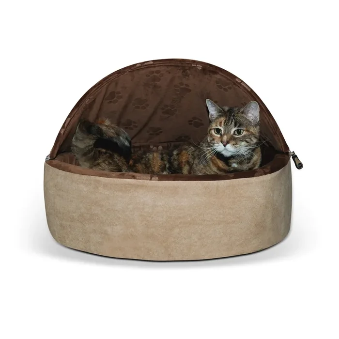 K & H Pet Products – Self-Warming Hut For Pets – Chocolate/Tan 20″