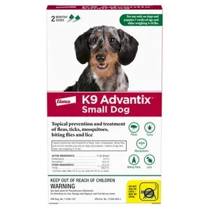 K9 Advantix Flea & Tick Treatment for Small Dogs up to 4-10-lb, 2-pack