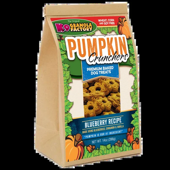 K9 Granola Pumpkin Crunchers, Blueberry Recipe Dog Treats