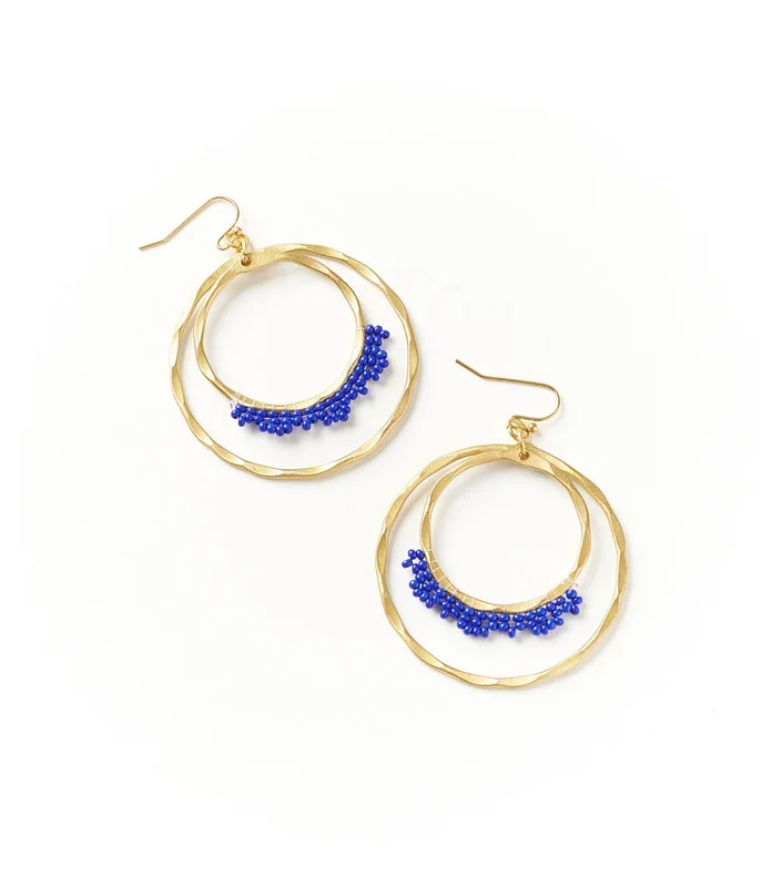 Kalapriya Earrings – Navy Hoops