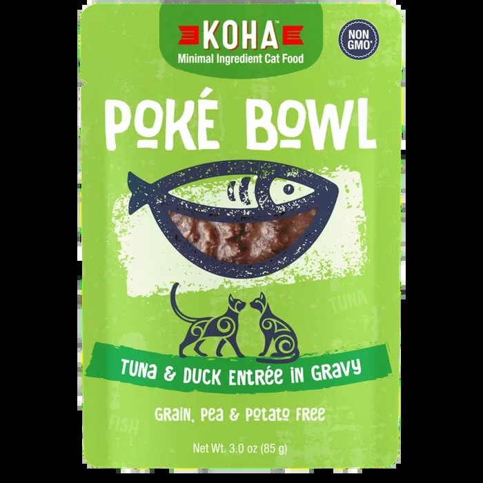 Koha Poké Bowl Tuna & Duck Entrée in Gravy for Cats