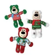 KONG Holiday Wild Knots Bear Dog Toy Assorted MD/LG