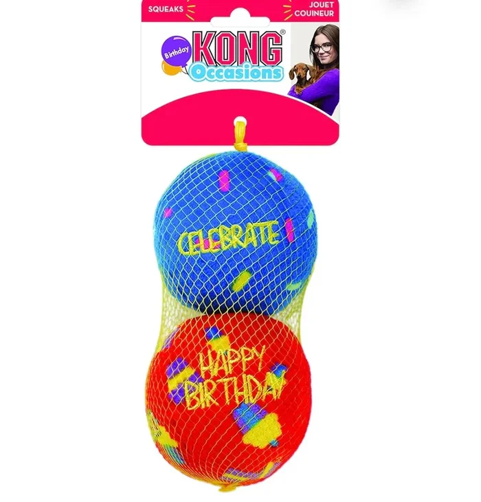 KONG Occasions Birthday Balls Dog Toy, Mediu