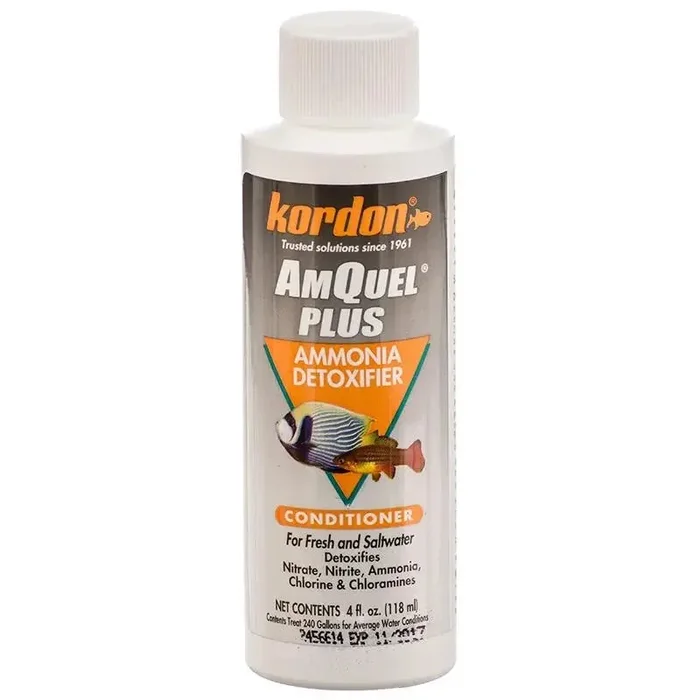Kordon Amquel Plus Aquarium Ammonia Detoxifier 4 oz. Revolutionary Nitrogen Cycle Treatment