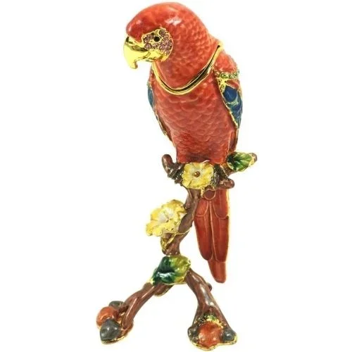 Kubla Crafts – Red Macaw Trinket Box
