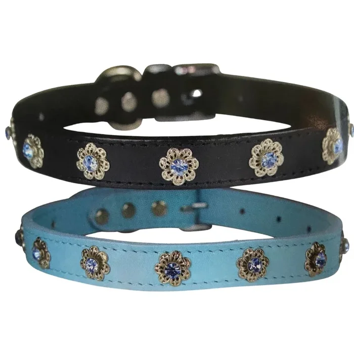 Leather Brothers – Collar Leather W/ Fillagree RS 3/4″ Black