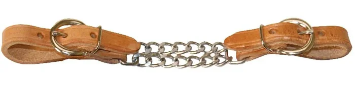 Leather Curb with Double Chain
