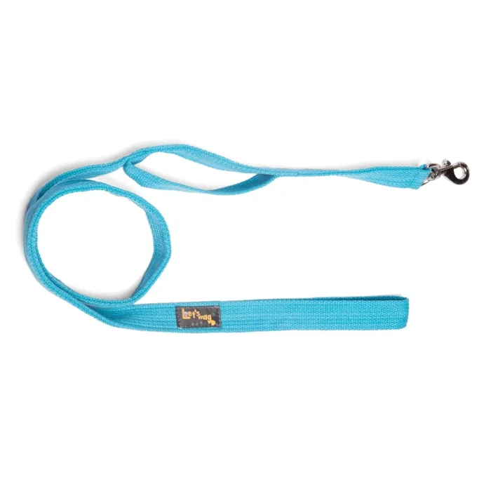 Let’s Wag Double Handle Fabric Leash for Dogs (Cobalt Blue)