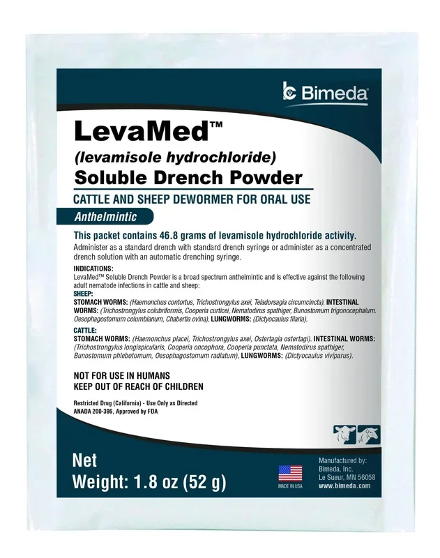 LevaMed Soluble Drench Powder Dewormer, 52 gram