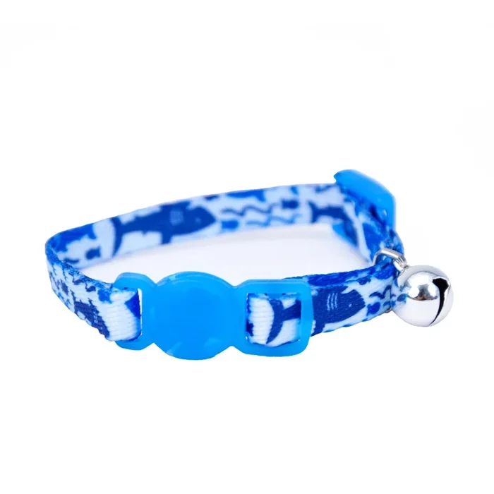 Li’l Pals 5/16″ Adjustable Breakaway Kitten Collar – Blue Shark