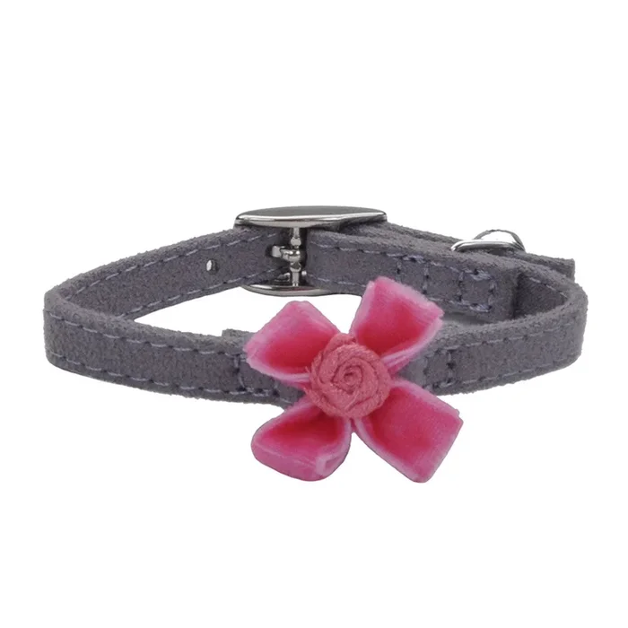 Li’l Pals® Safety Kitten Collar with Bow, Grey with Pink Bow
